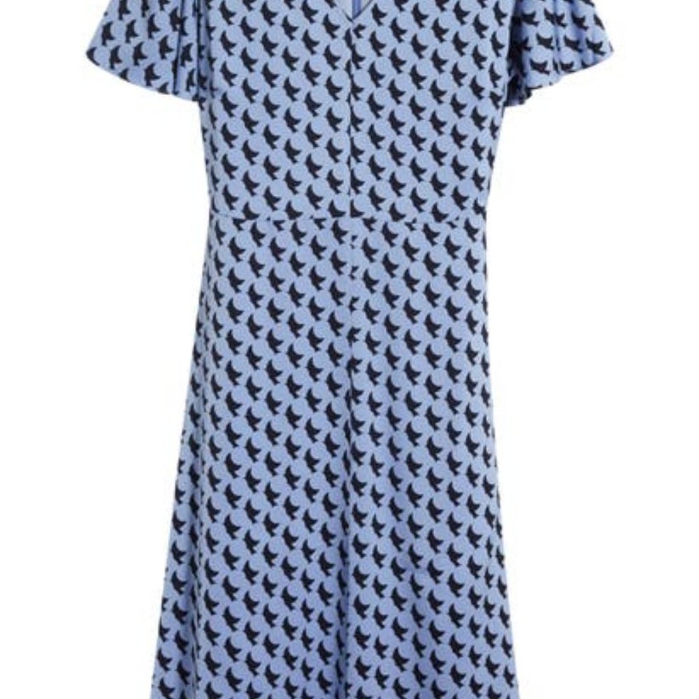 NORDSTROM SIGNATURE Flutter Sleeve Stretch Silk Dress Purple Impress Petra